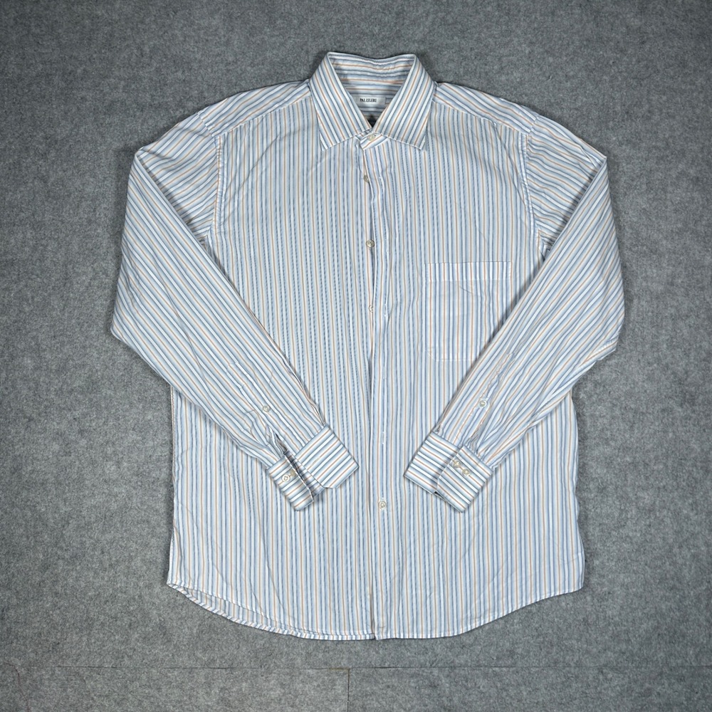 Pal Zileri button down Shirt Mens 16.5 Large multicolor Striped Italy Luxury